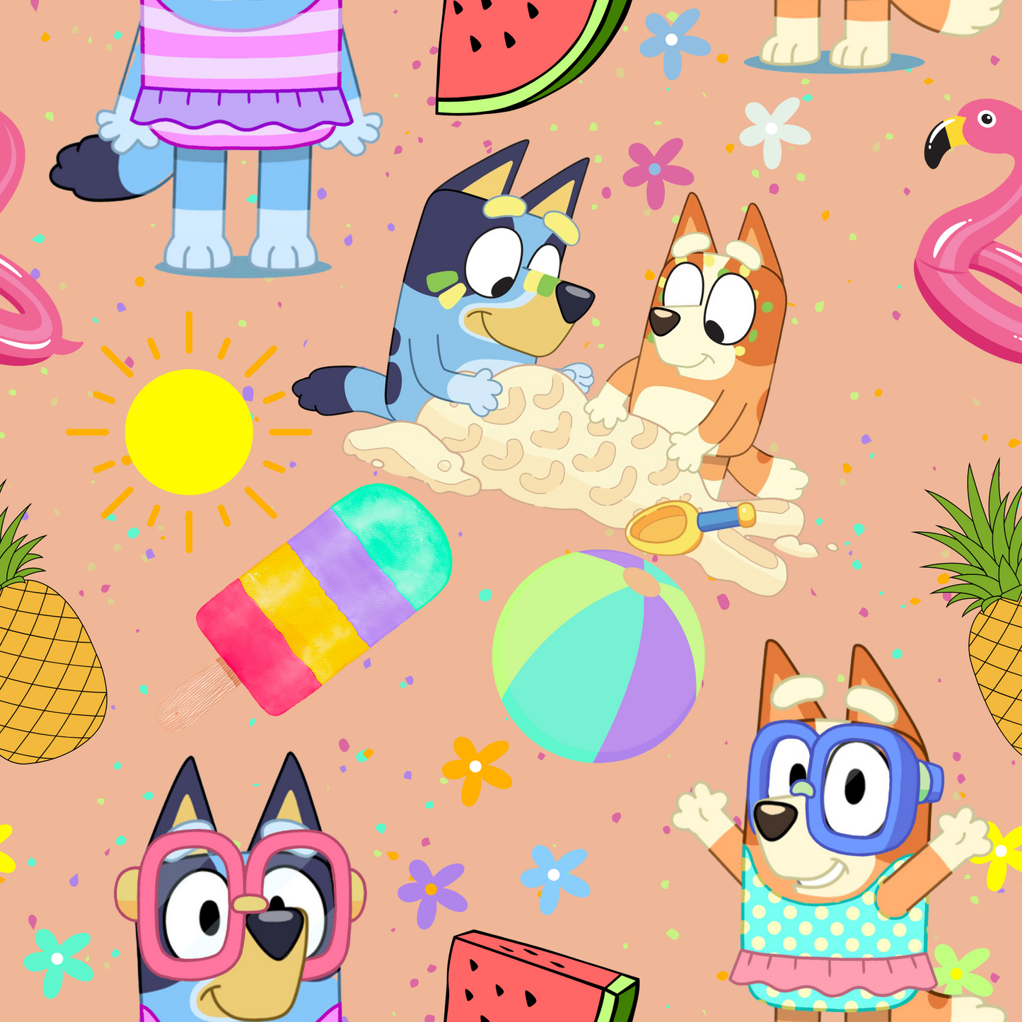 Blue dog summer peach