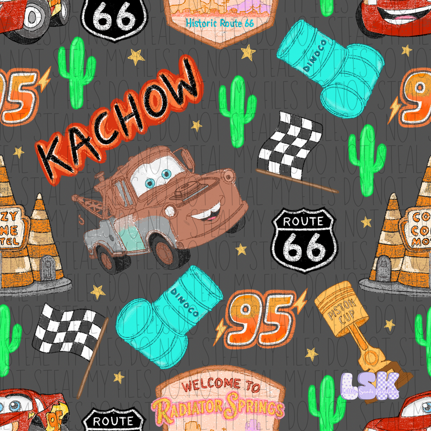 Car chalk character