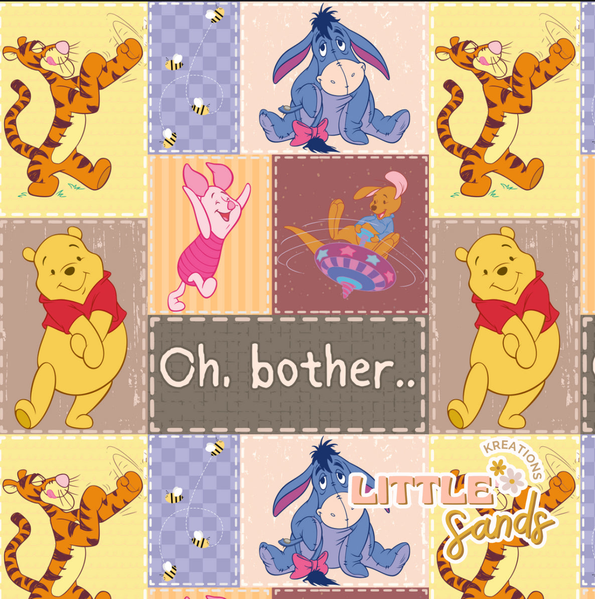 Yellow bear patchwork