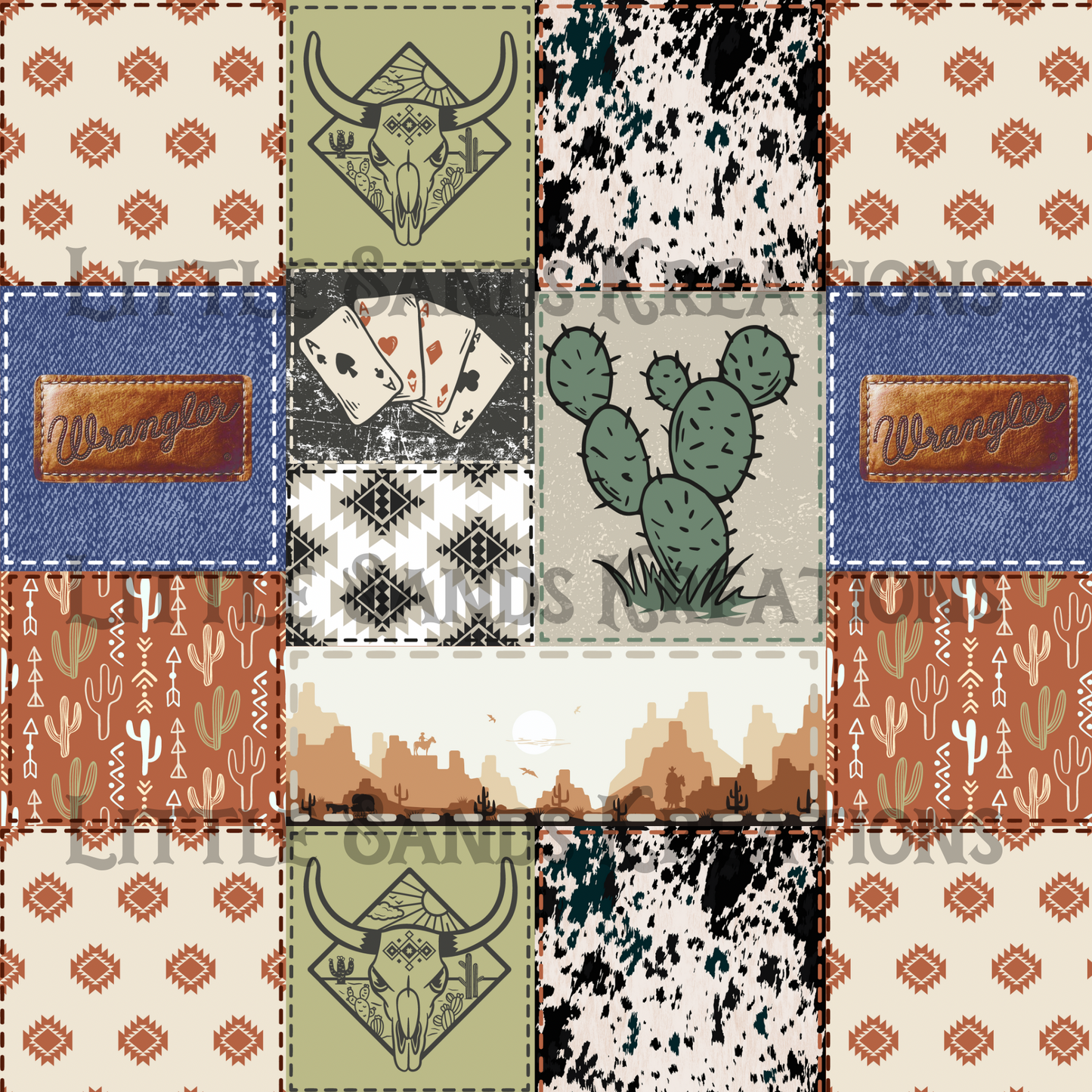 Western patchwork with wrangler patch