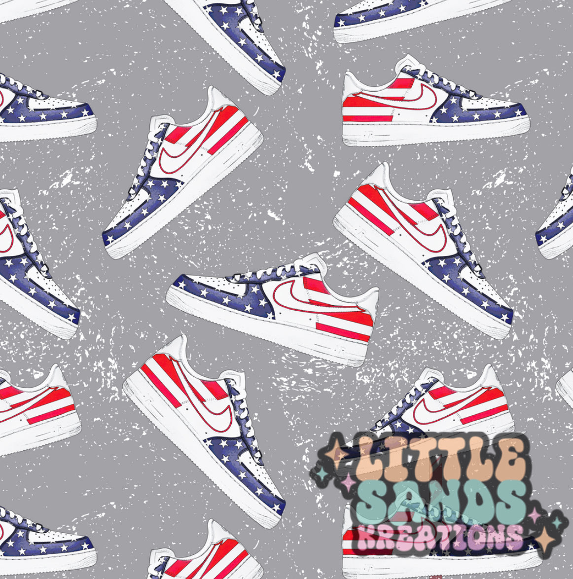 Patriotic sneakers-gray background