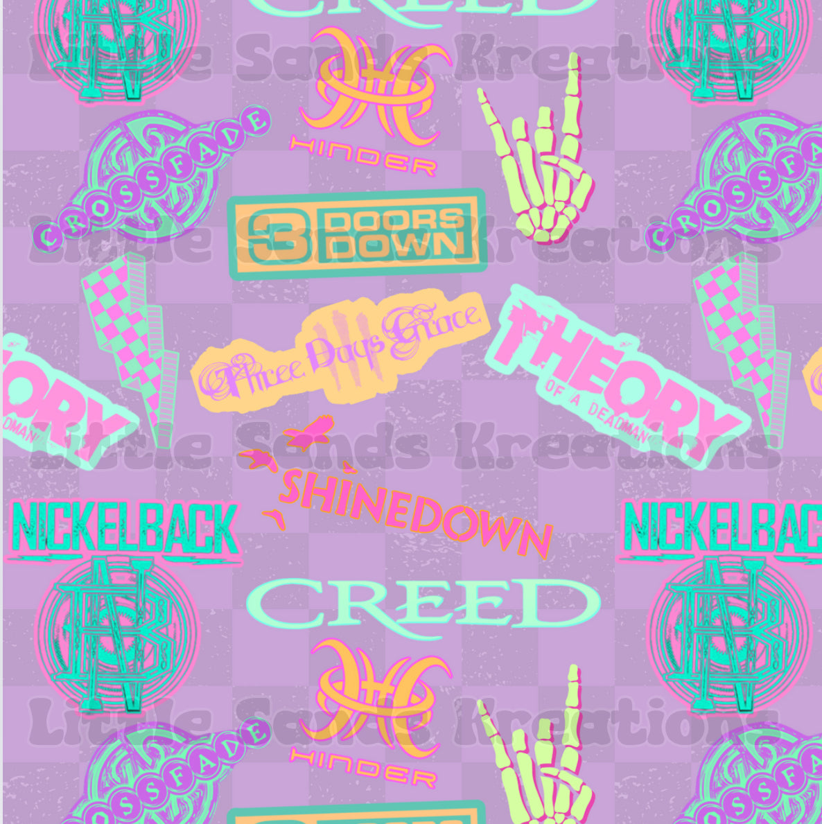 Rock bands pastels