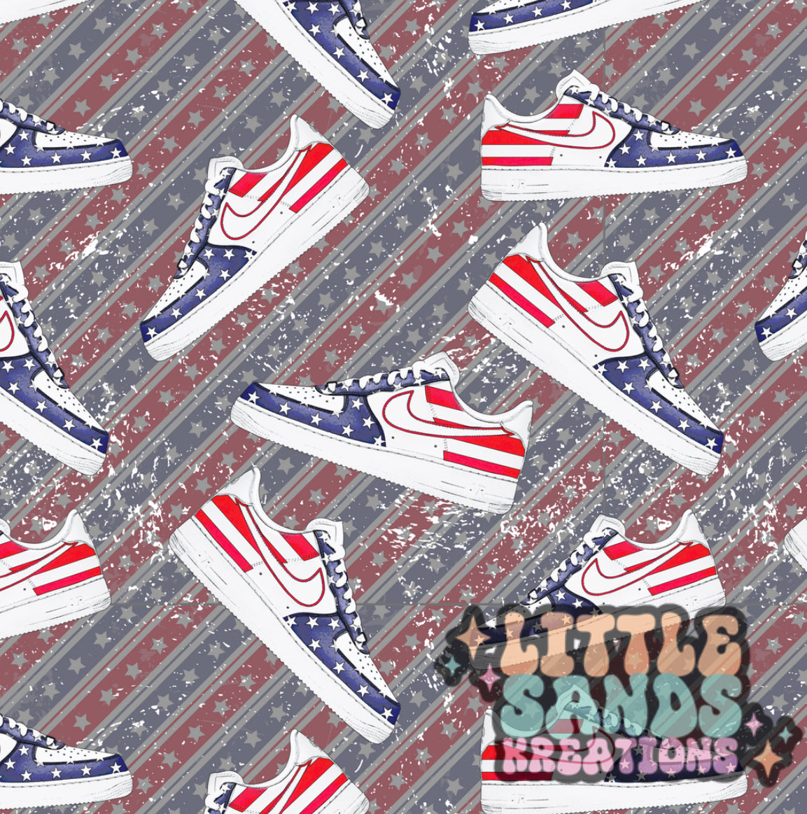 Patriotic sneakers-star background