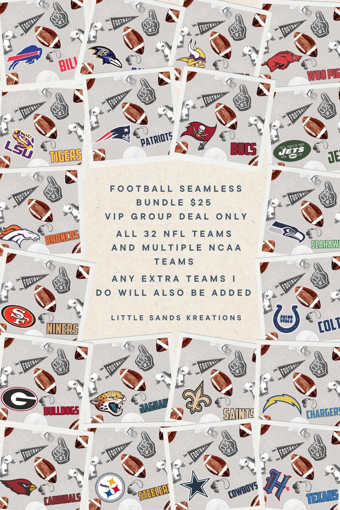 Gender neutral seamless, bow seamless, and bow png Bundle of all pro teams and several college teams!