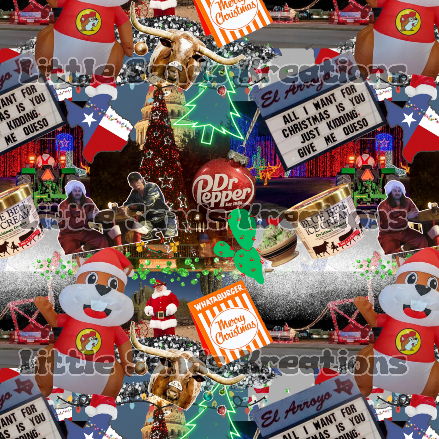 Texas Christmas collage
