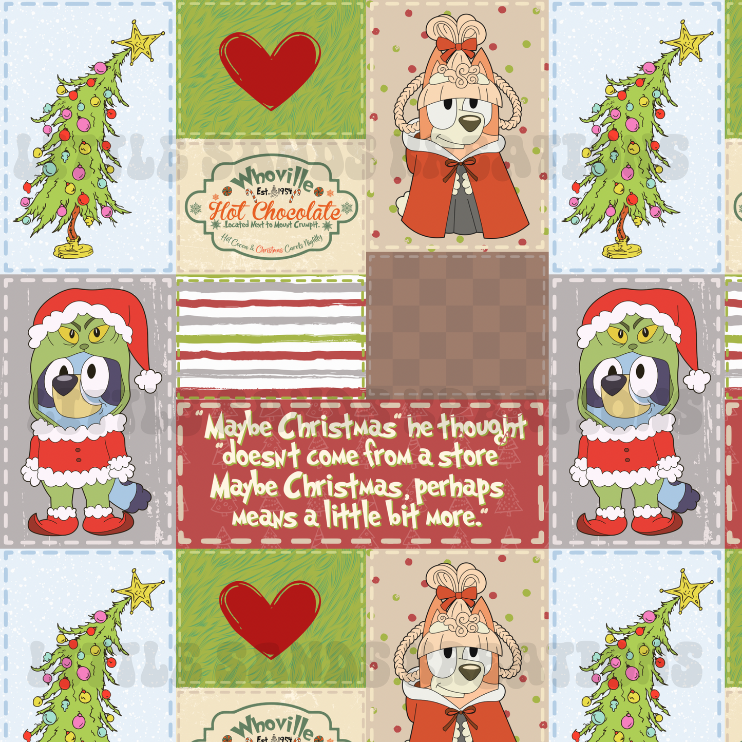 Green dog patchwork