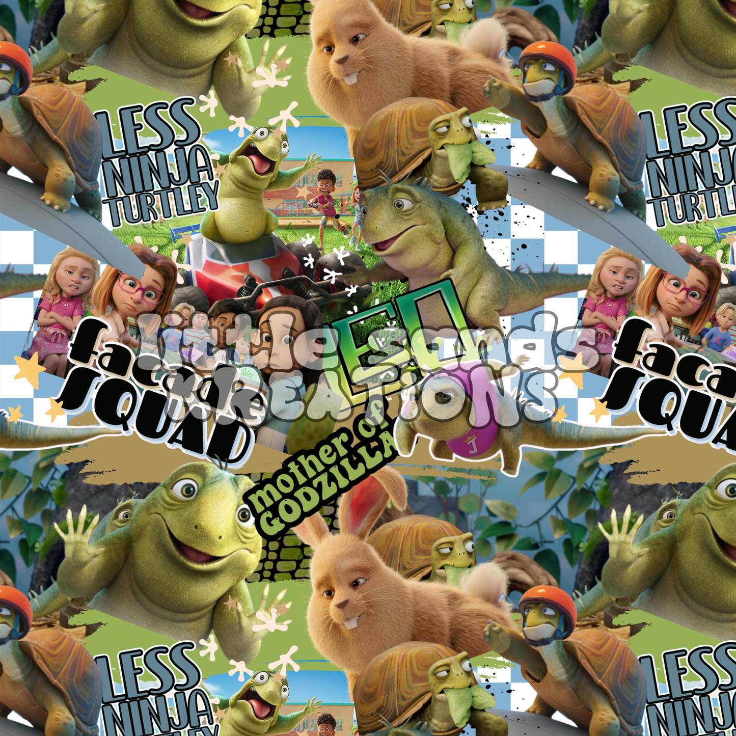 Leo lizard seamless collage
