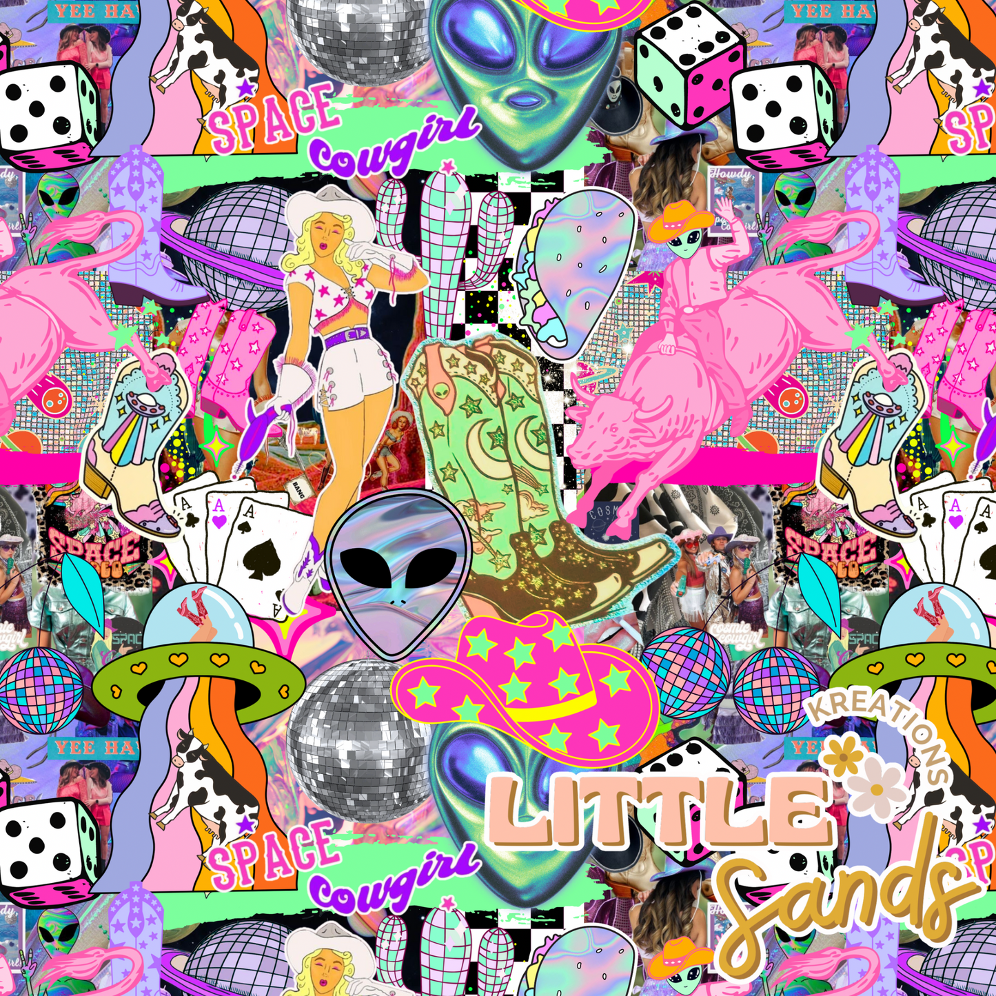 Space cowgirl collage