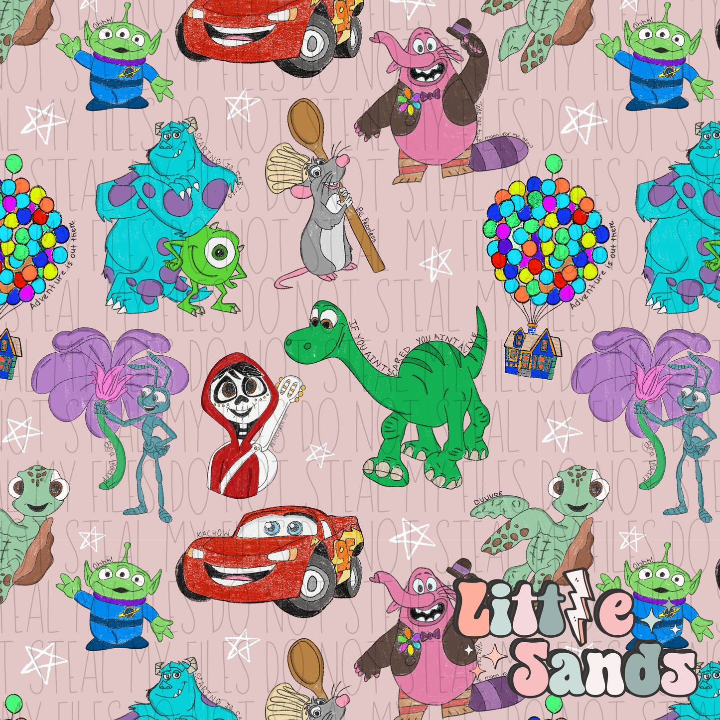 Chalk characters-pink