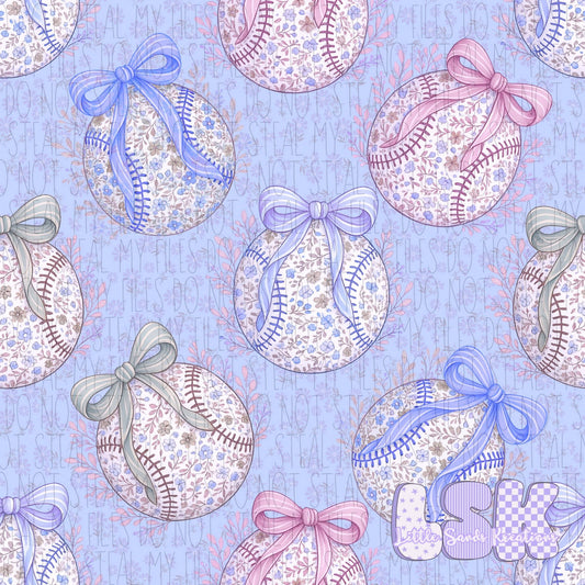 Baseball floral-purple