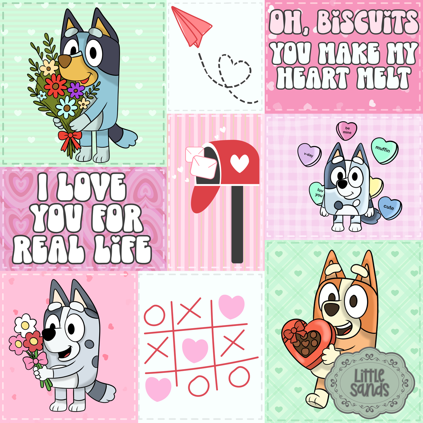 Blue dog valentine patchwork