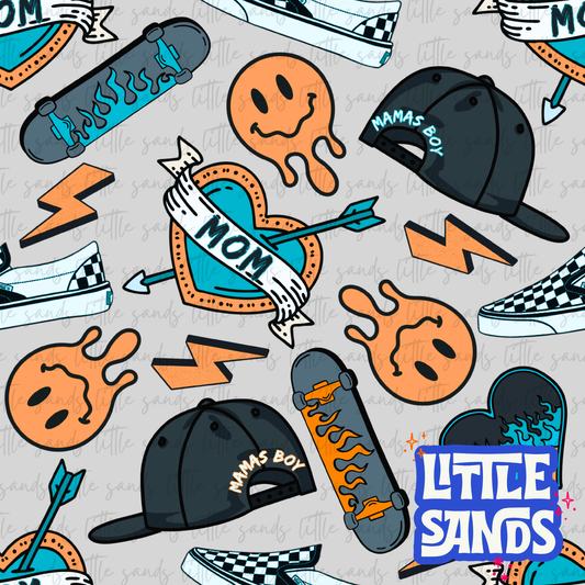 Mamas boy-orange and teal