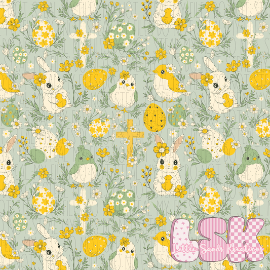 Green floral Easter