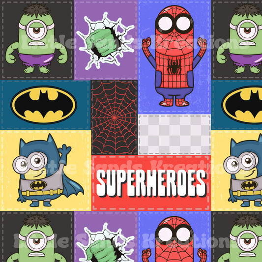 Superhero yellow guys patchwork
