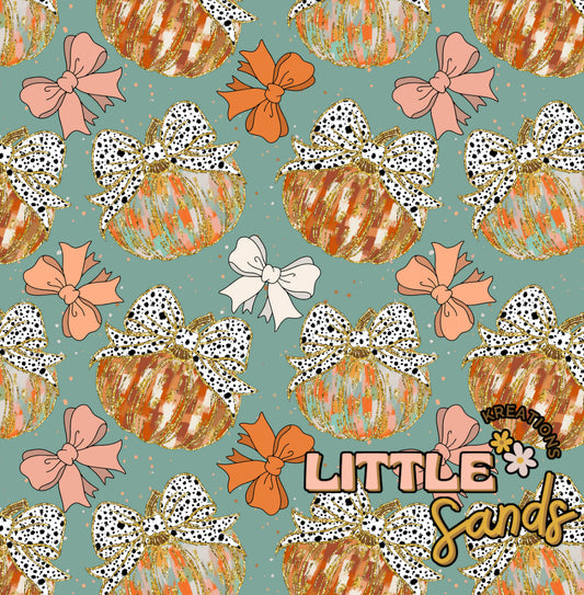 Pumpkin seamless with bows