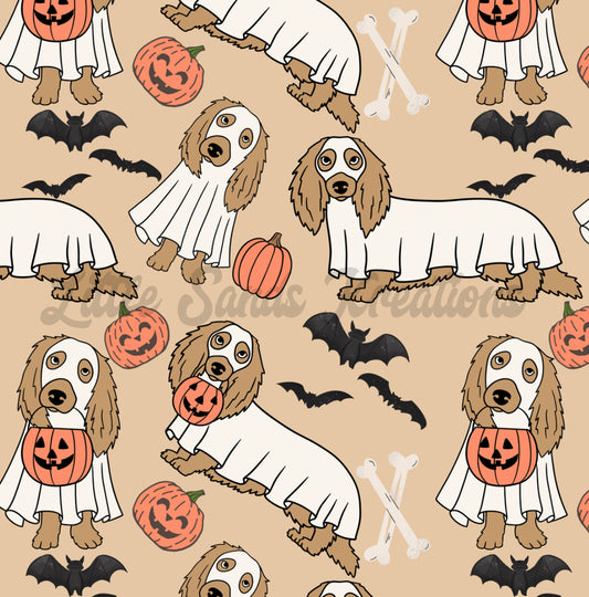 Spooky daschunds seamless