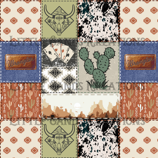 Western patchwork with wrangler patch