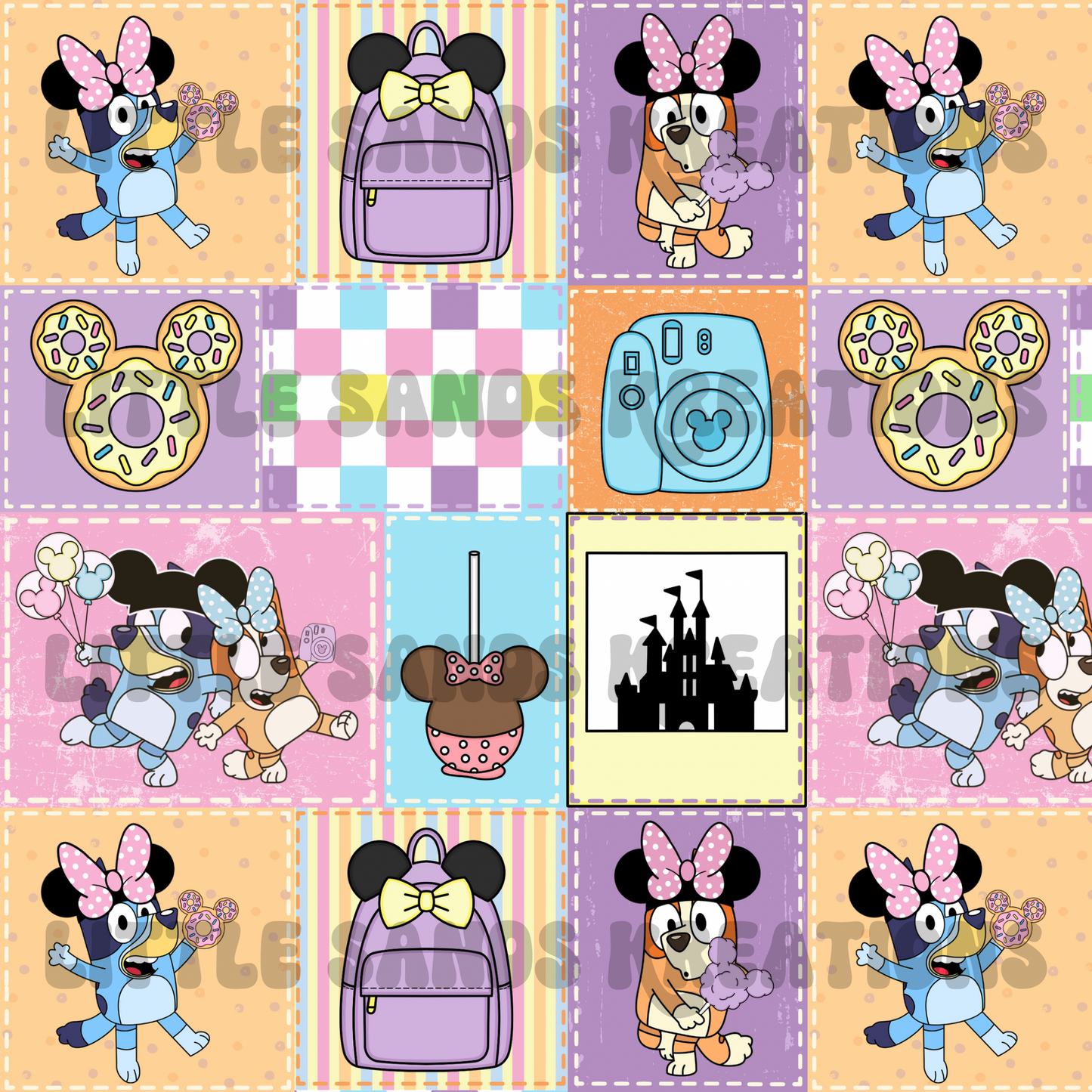 Blue dog goes to dis patchwork